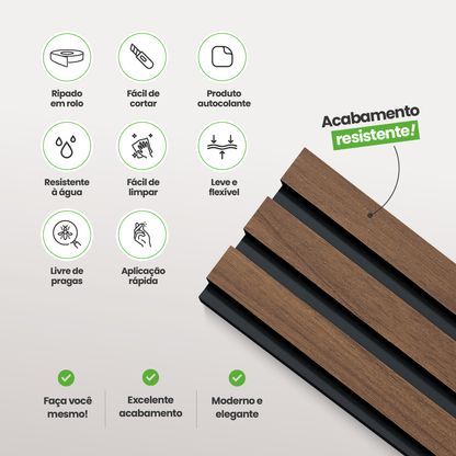 Selbstklebendes EVA-Laminat-Rillenpaneel | Linie Madeto | Mein Sockelleistenbereich